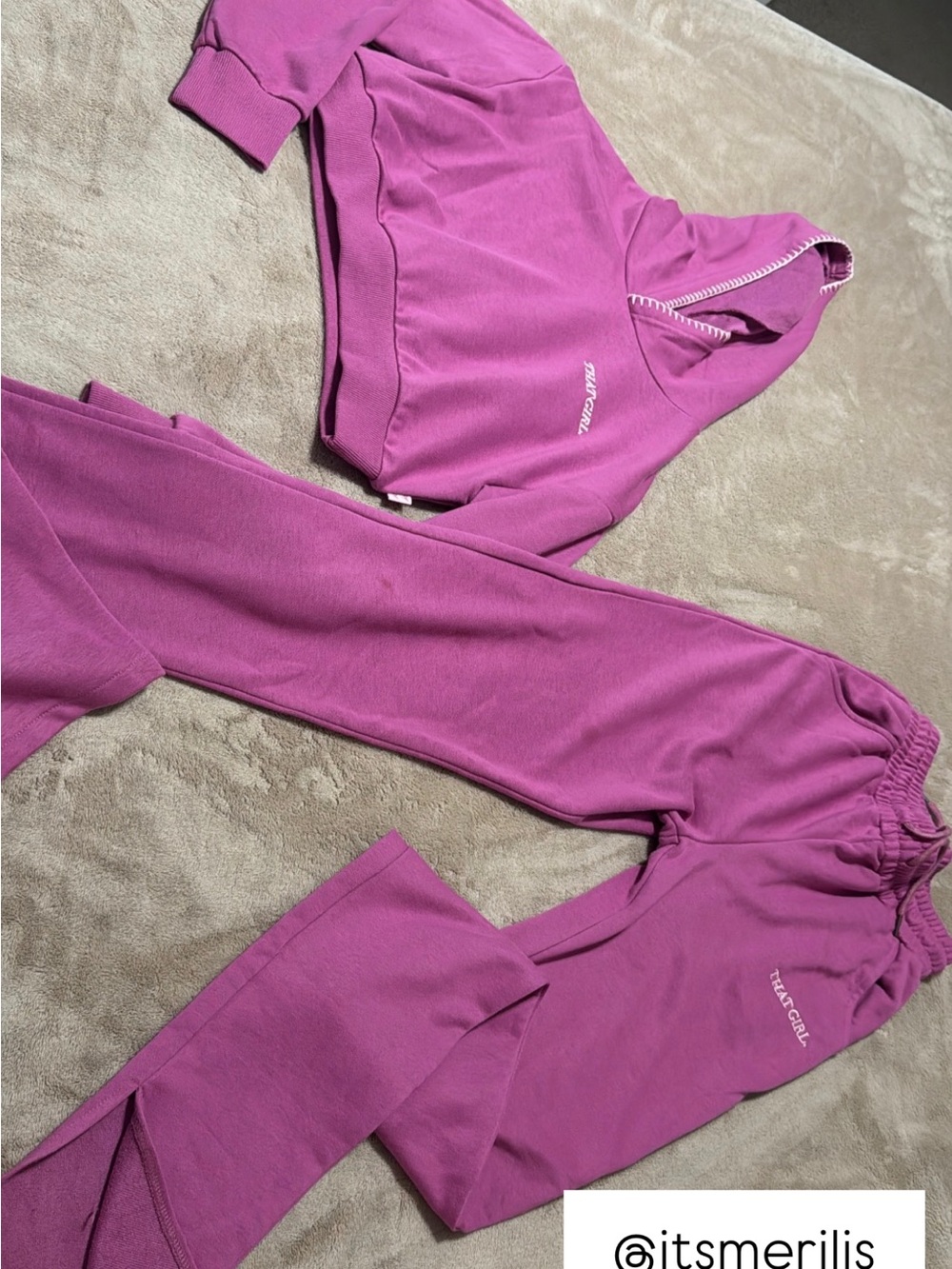 Cropped Purple Track Hoodie & Joggers Set - Women’s Lounge Tracksuit